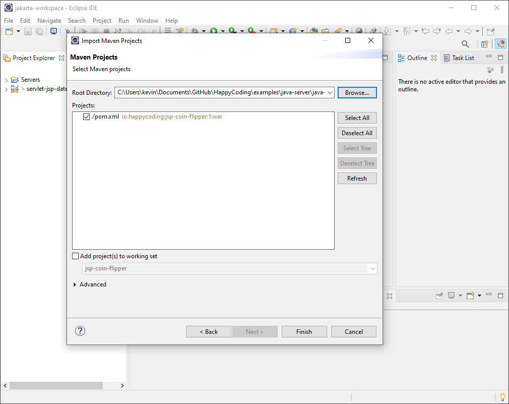 import Maven project