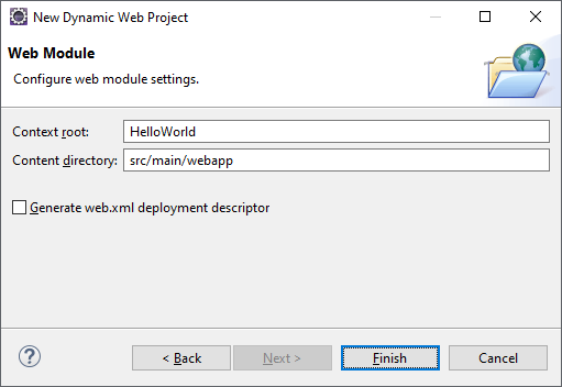 web module settings