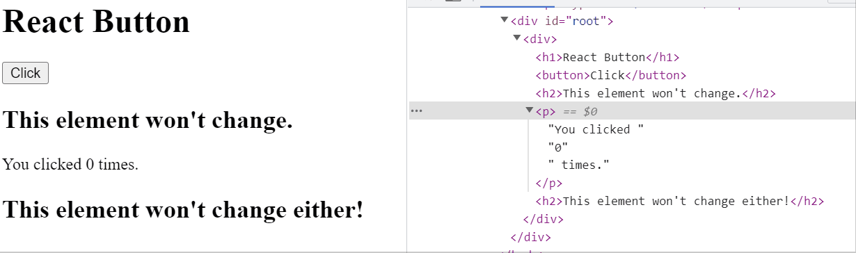 Animation showing the parts of the DOM changing as items are added and removed.