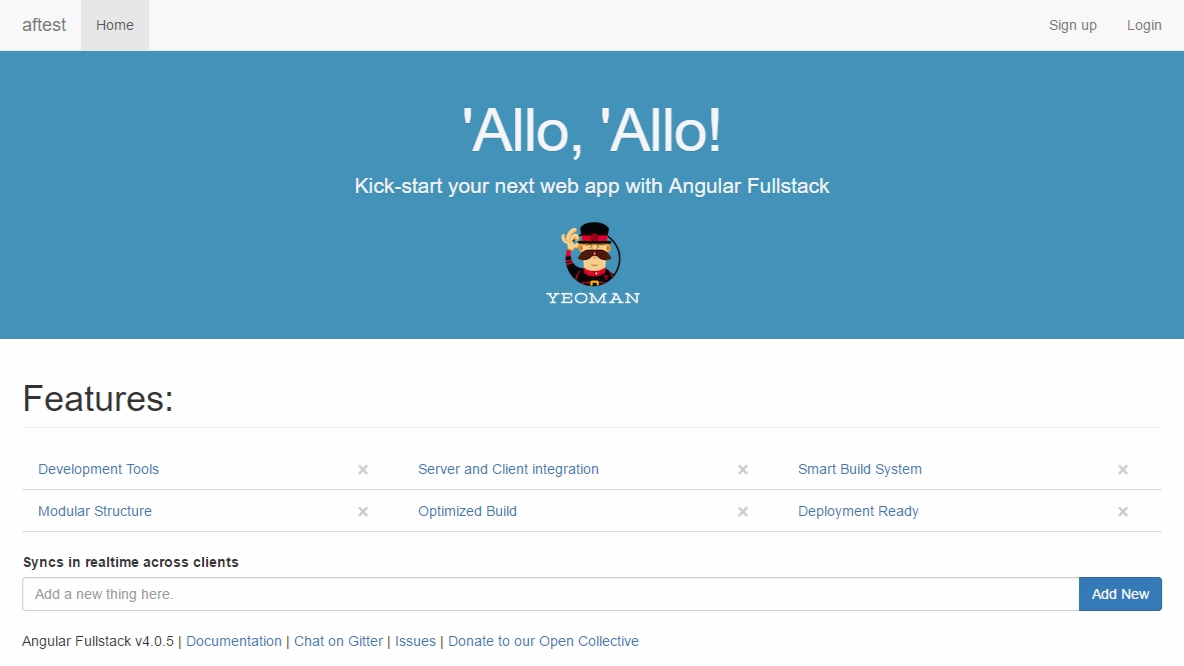 Home page screenshot