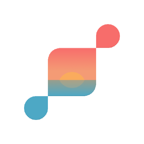 A color picker on two sides of a sunset