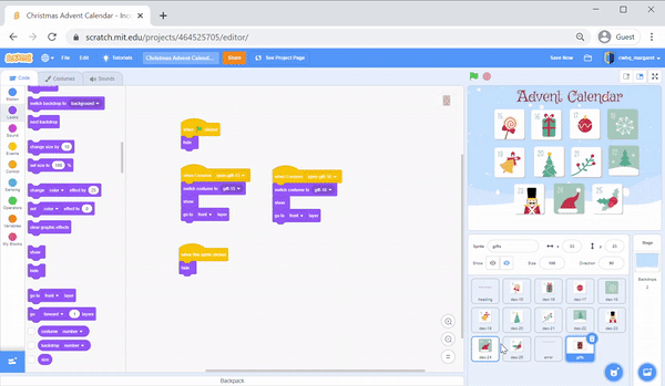 Step 10 scratch holiday calendar