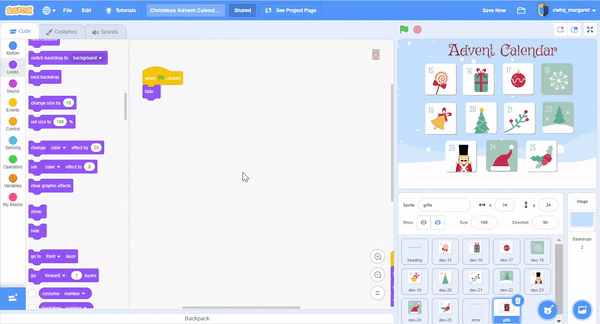 Step 4 scratch holiday calendar