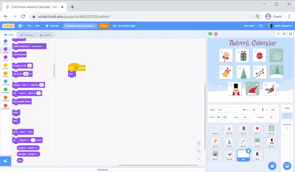 Step 6 scratch holiday calendar