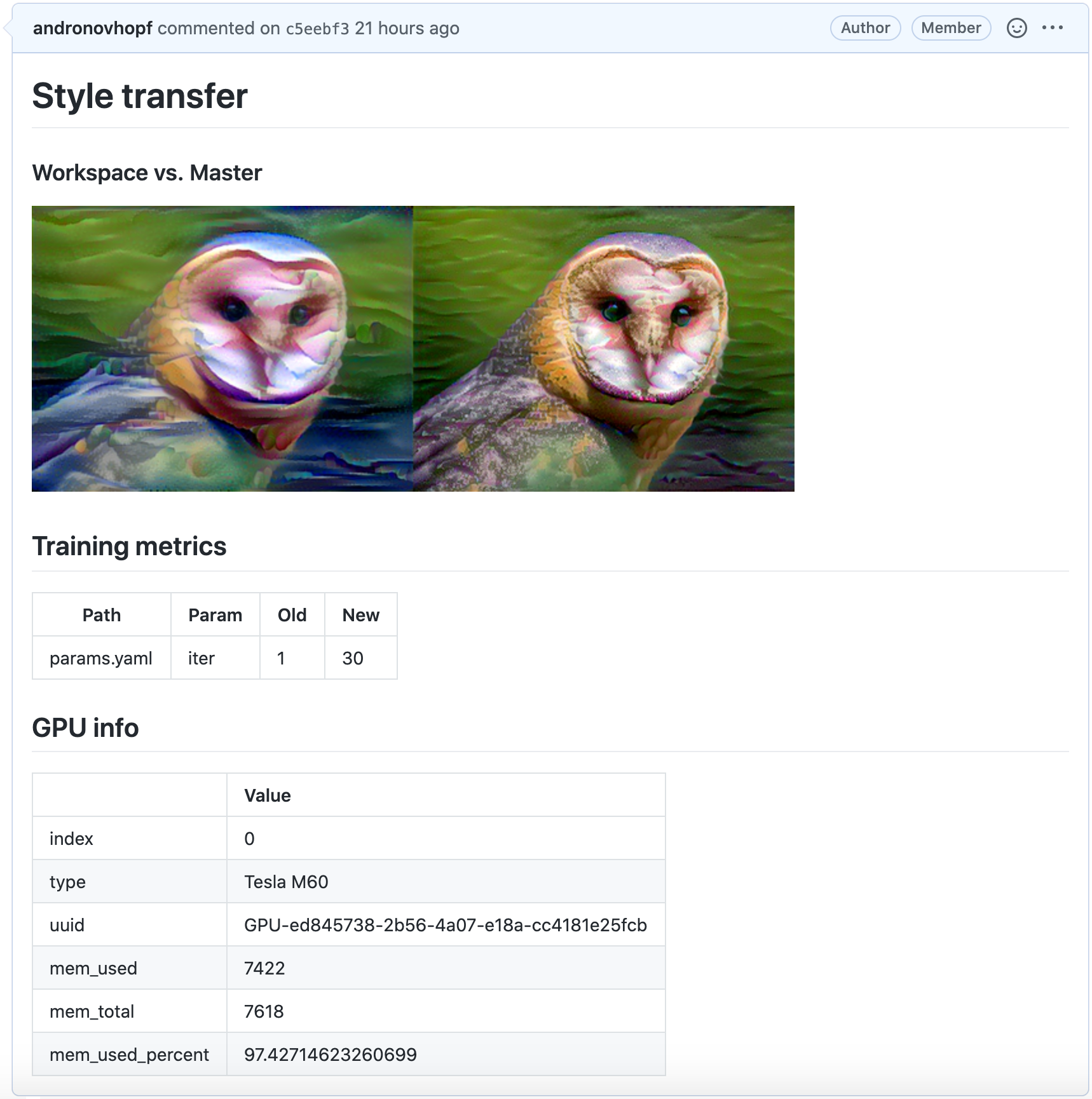 GitHub Cloud report example