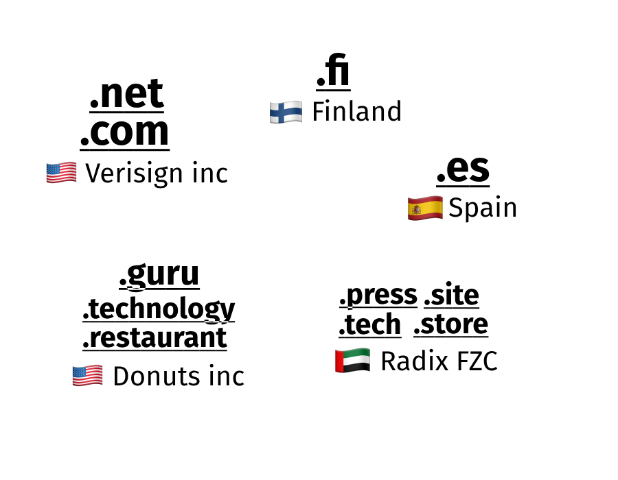 Many companies of the domain name system each securing its address space
