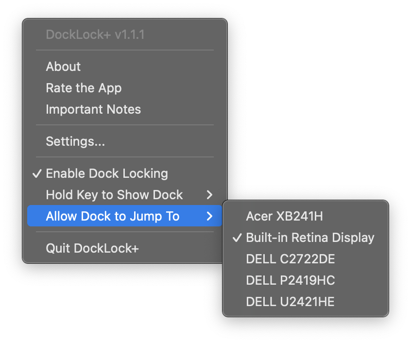Allow Dock To Jump To
