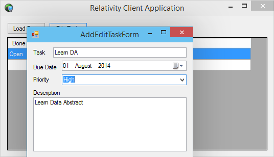 Editing an existing task