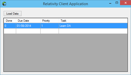 App running displaying retrieved data with the tweaked UI