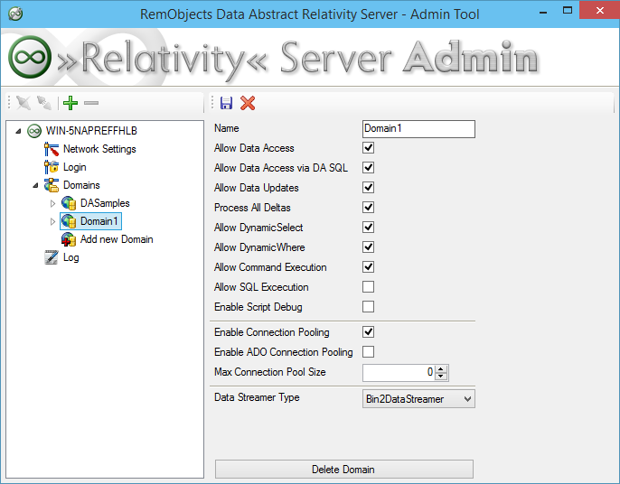 Relativity Admin Tool - Add a Domain