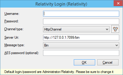 Log in to Relativity Server