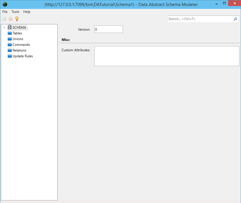 Schema Modeler - Empty Schema