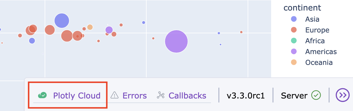 Plotly Cloud button in Dash dev tools