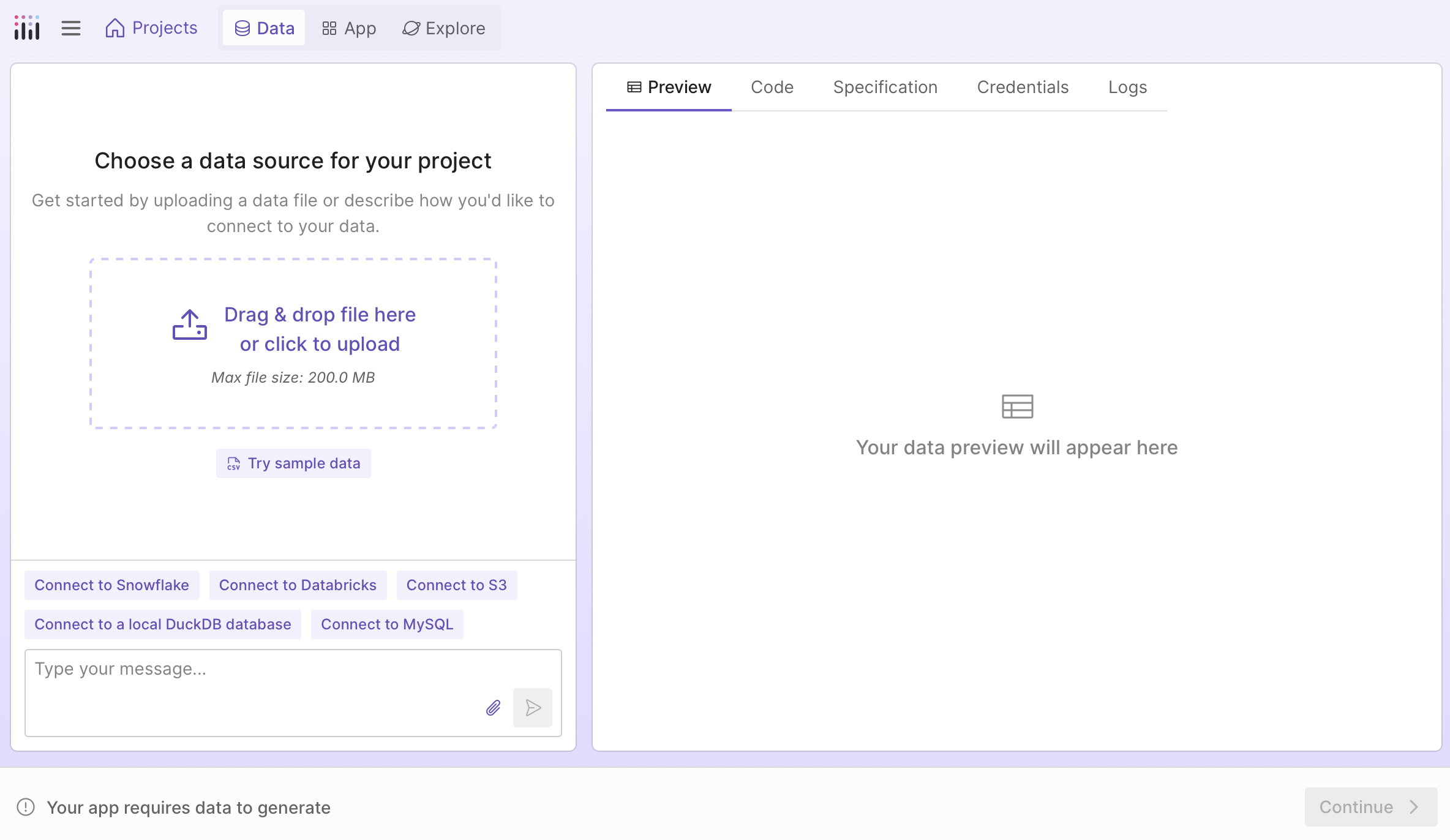 Choose a data source
