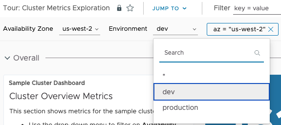 Filter us-west-2 selected
