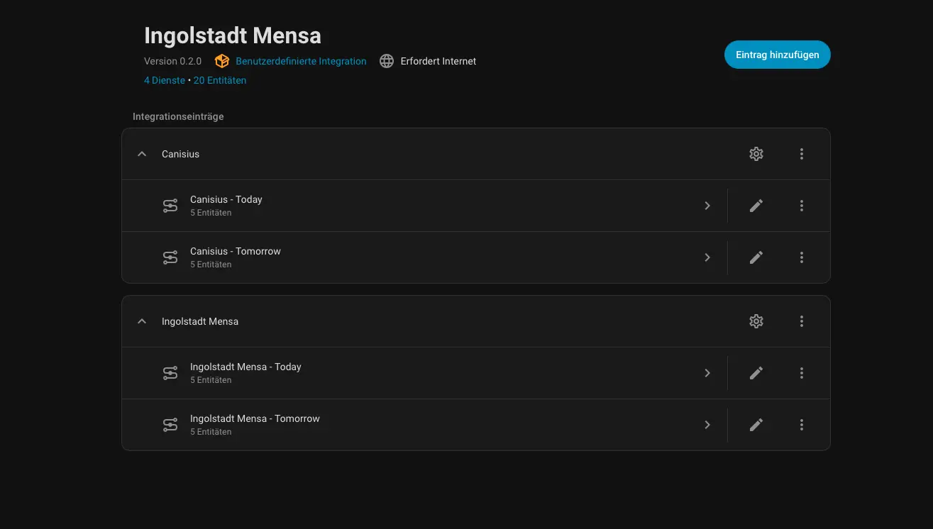 Home Assistant Integration project screenshot