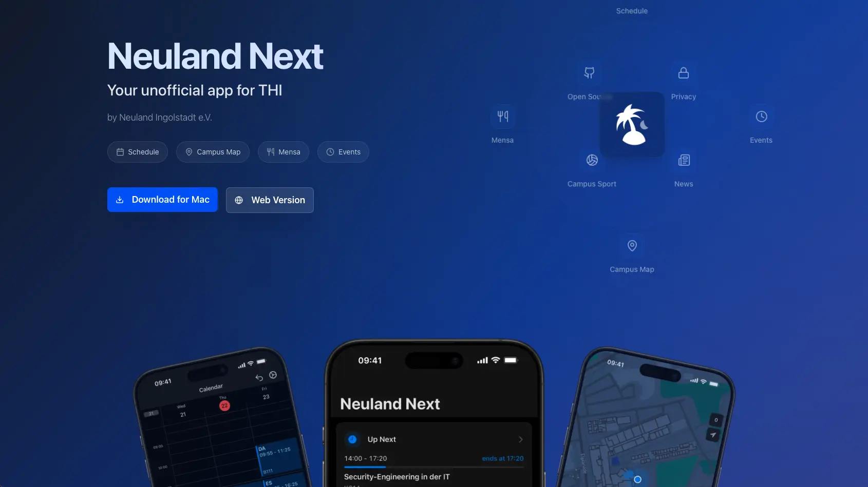 Neuland App Website project screenshot
