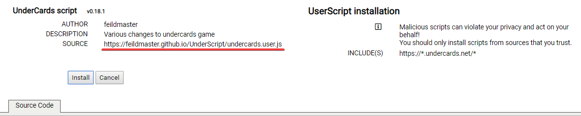 Install UnderScript