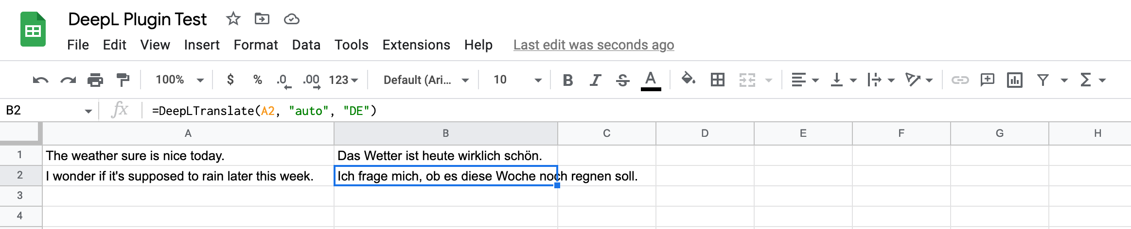 Translating the second cell