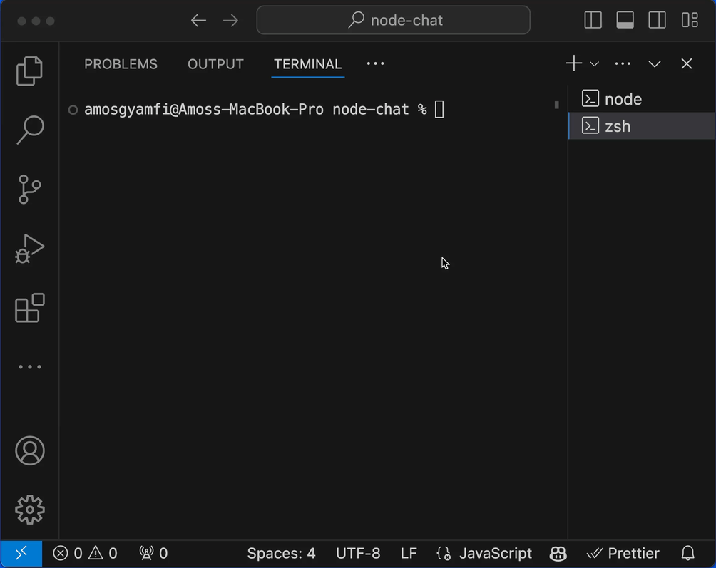 A preview of the chat UI