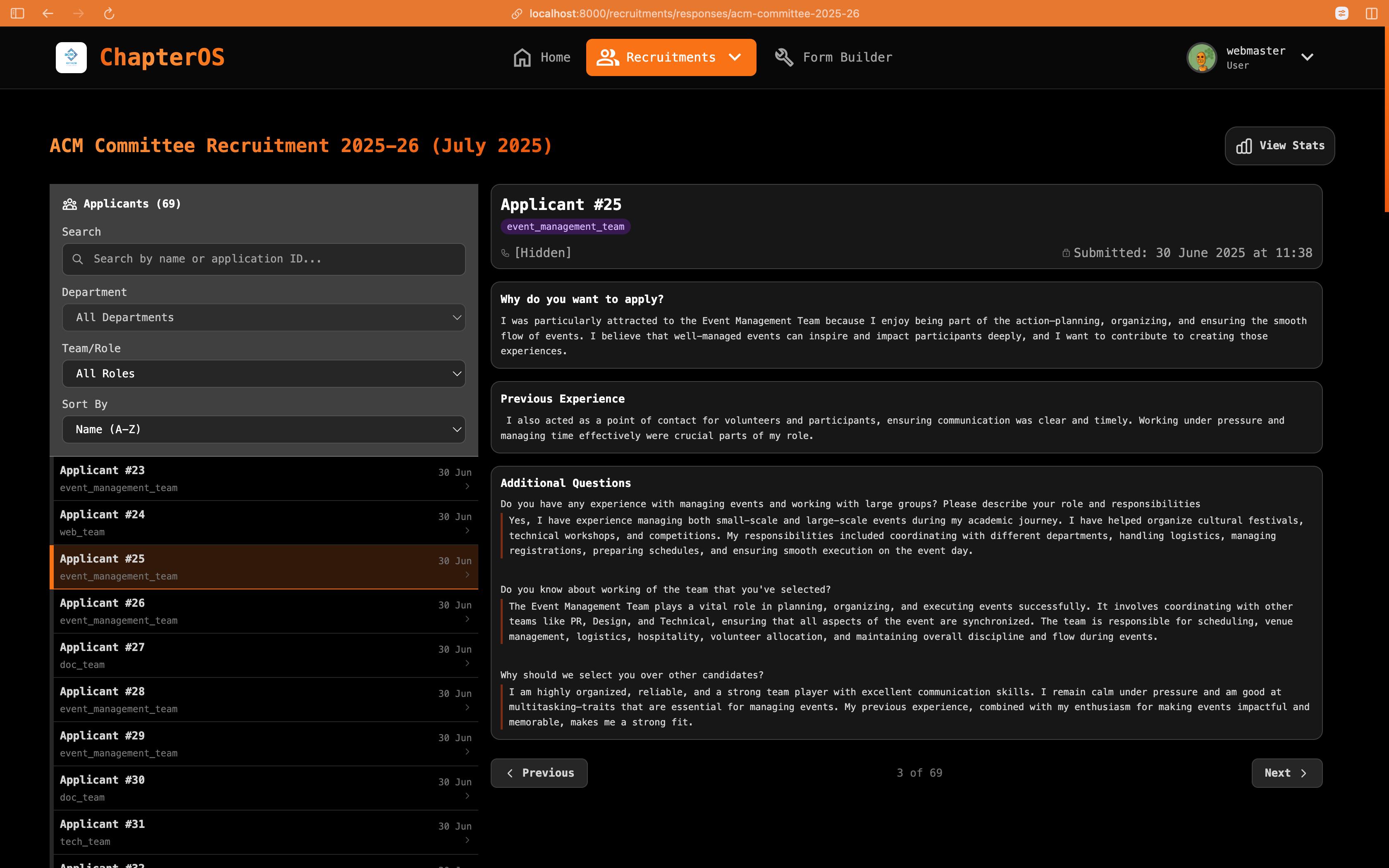 Recruitment Dashboard