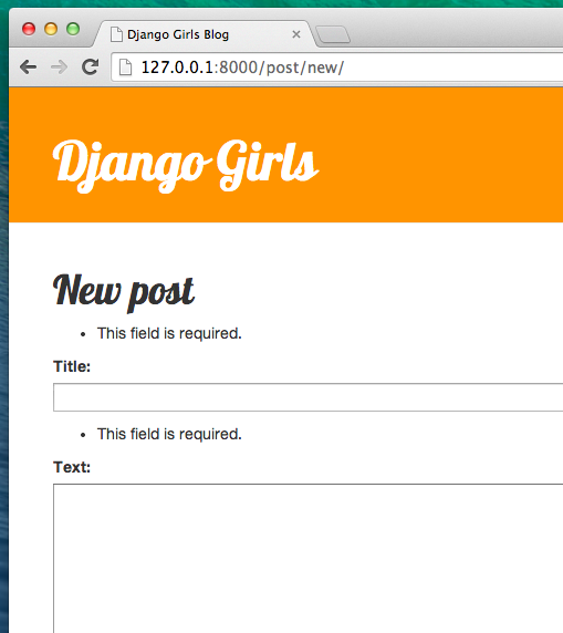 Validazione del form