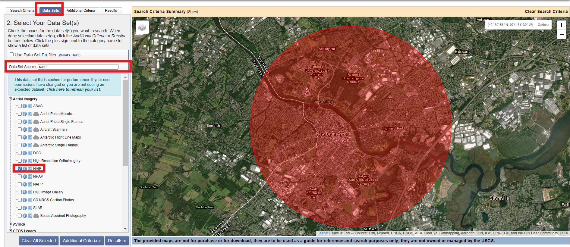 USGS Data Sets Error Displaying Image!