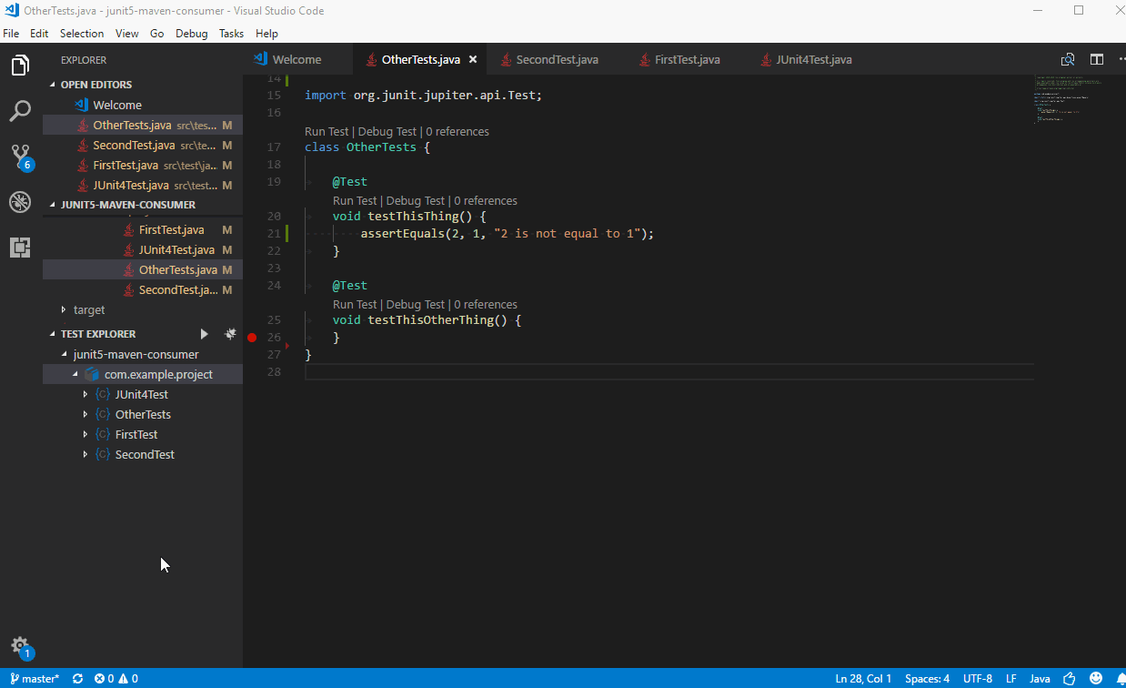 Test Explorer with JUnit5