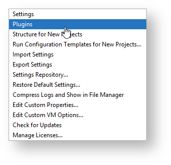 Configure menu