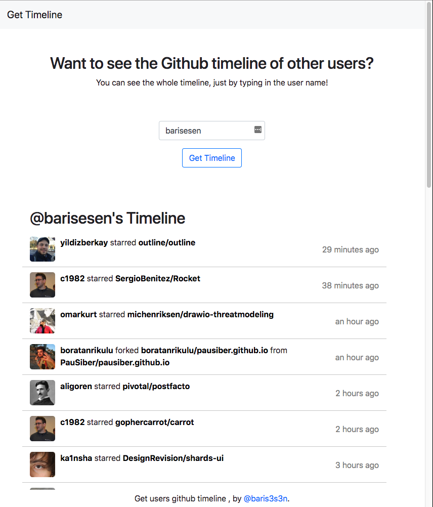 GitHub Timeline