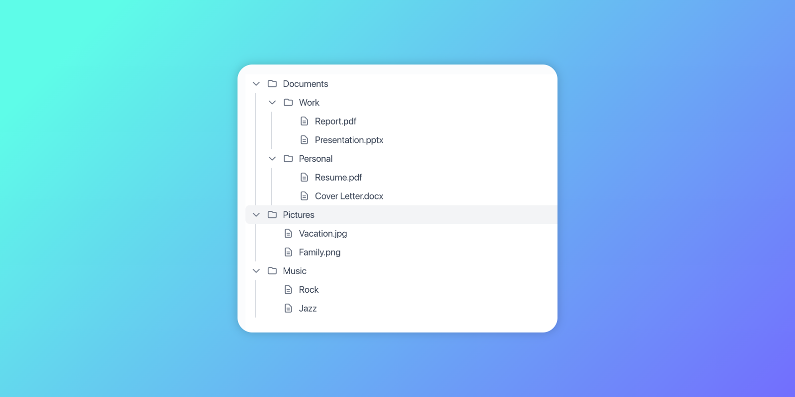 Tree component screenshot