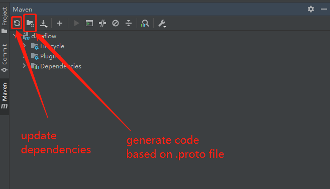 buttons to reload and generate code