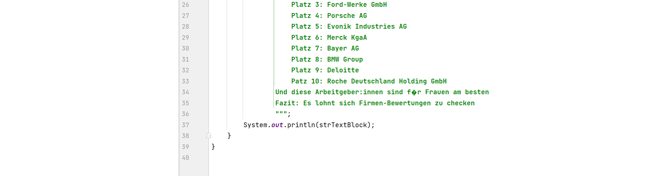 TextBlock for preformatted String literals