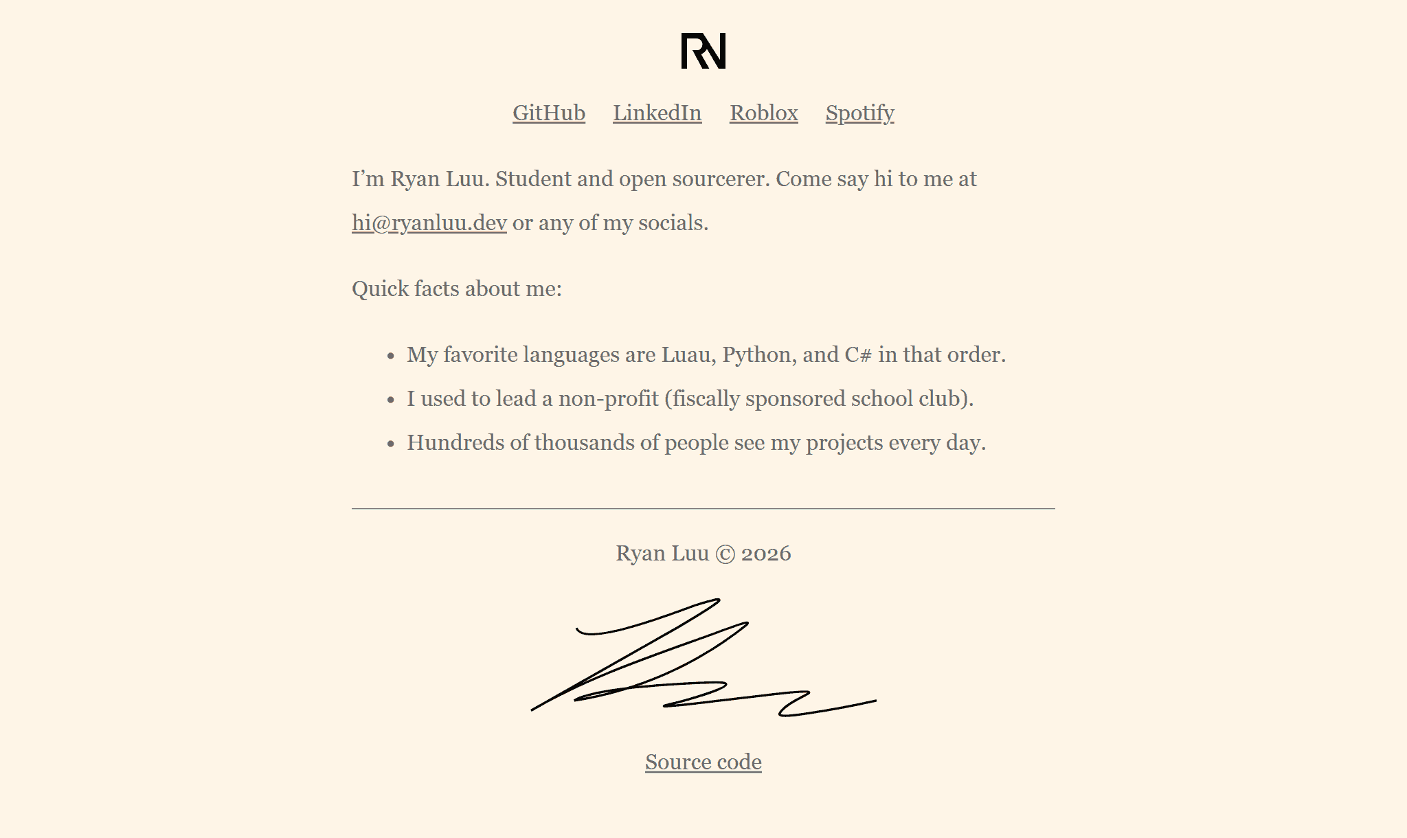 Screenshot of ryanluu.dev