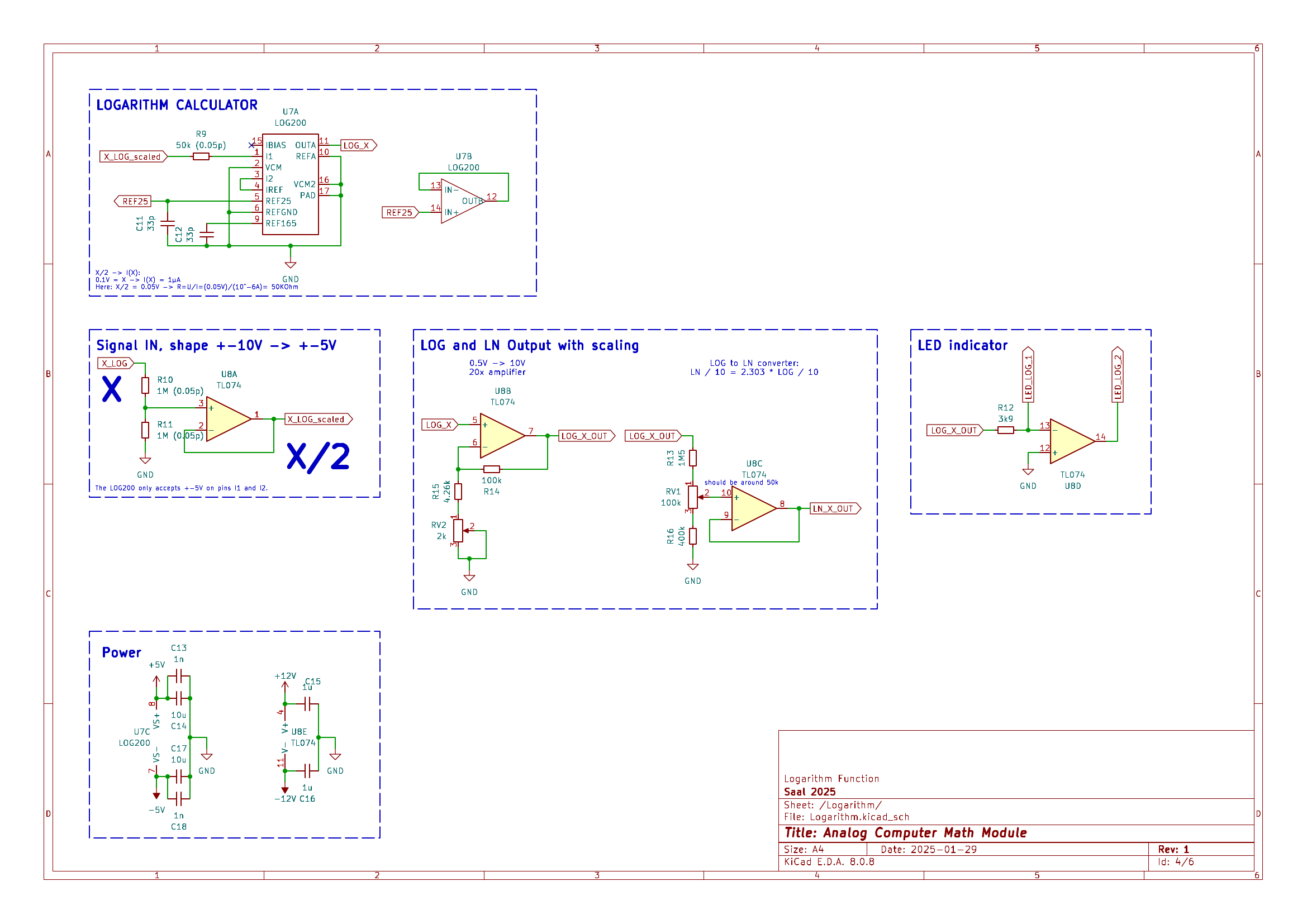 Schematic of the Logarithm function circuit Schematic of the Logarithm function circuit