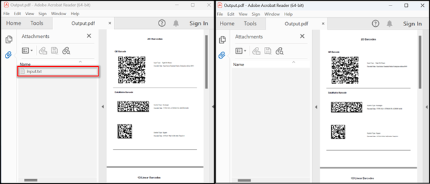 Remove attachment output