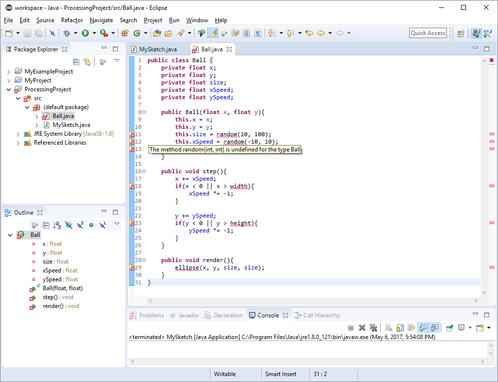 Eclipse Processing compiler errors