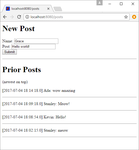 posts web app