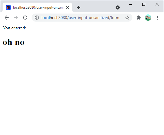 html rendered in page