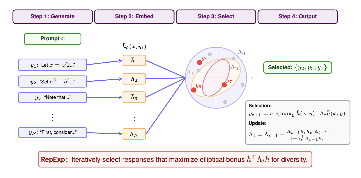 RepExp for inference-time exploration