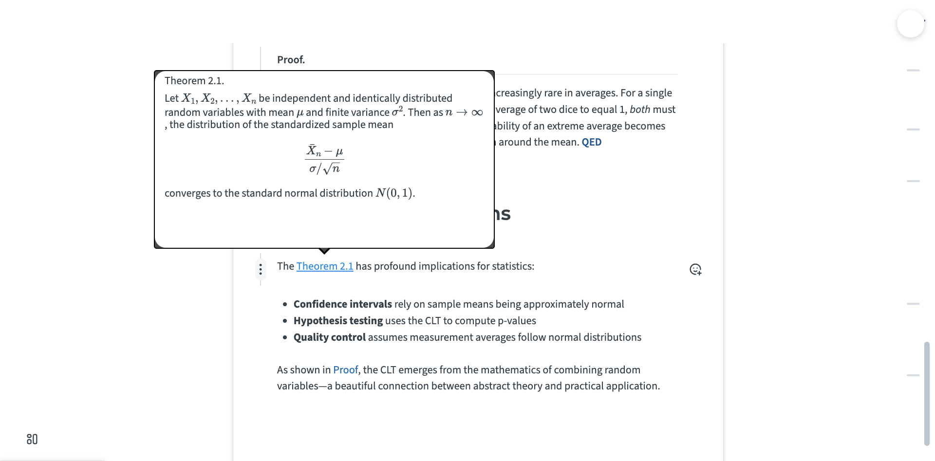 RSM Studio focus mode with interactive tooltip