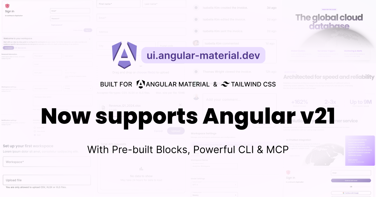 Angular Material Blocks now supports Angular v21!