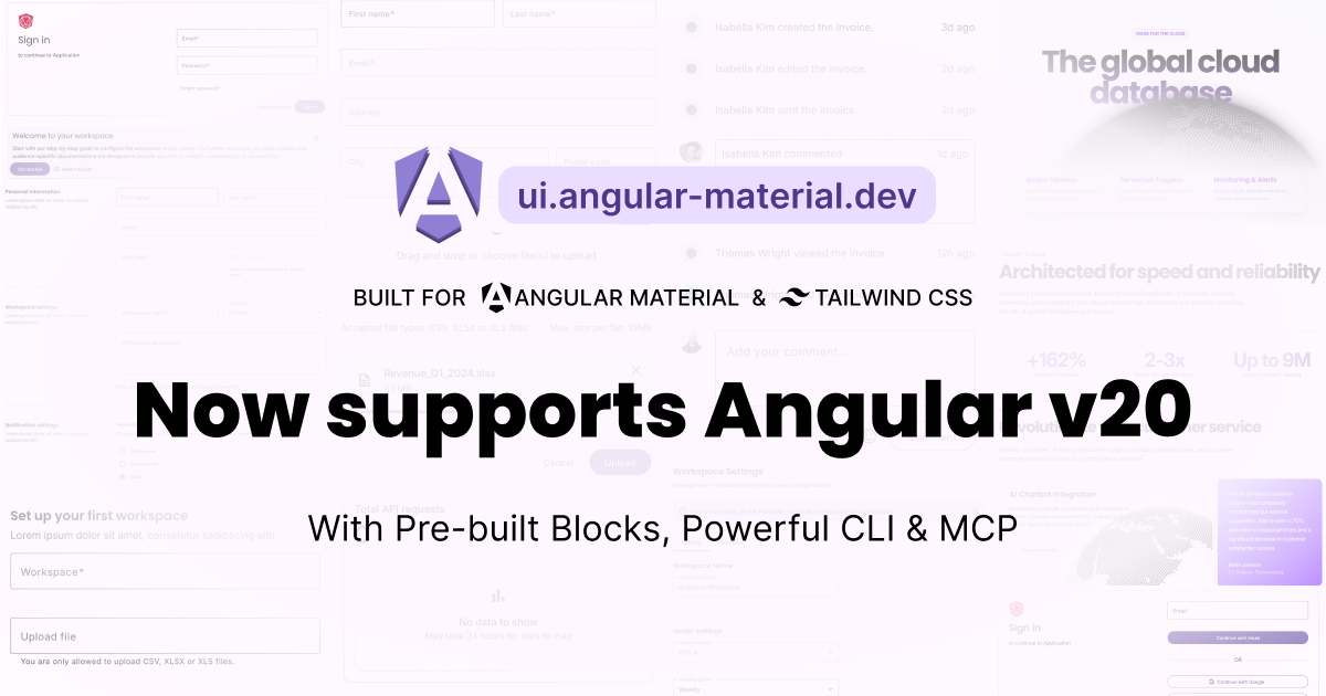 Angular Material Blocks now supports Angular v20!