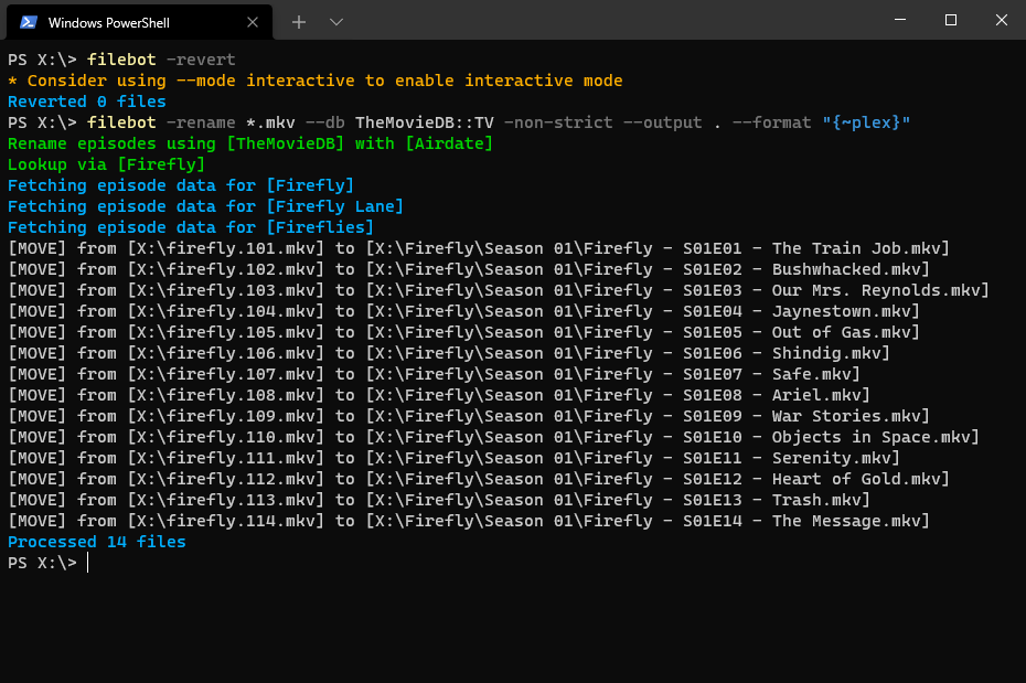 FileBot command-line tools