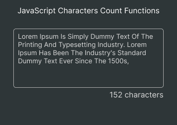 JavaScript Characters Count