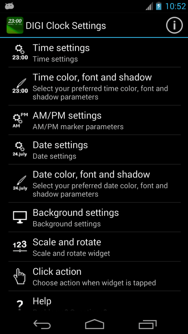 DIGI Clock Widget app