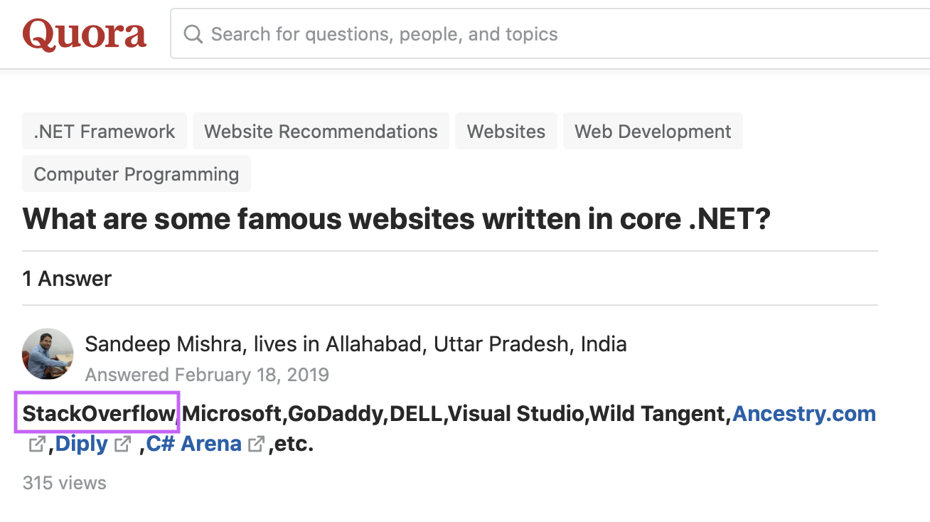 Famous .NET website question on Quora