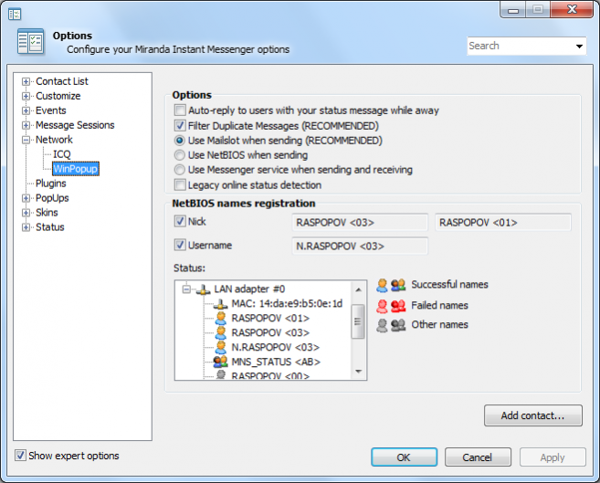 WinPopup Protocol 0.0.0.20 Screenshot