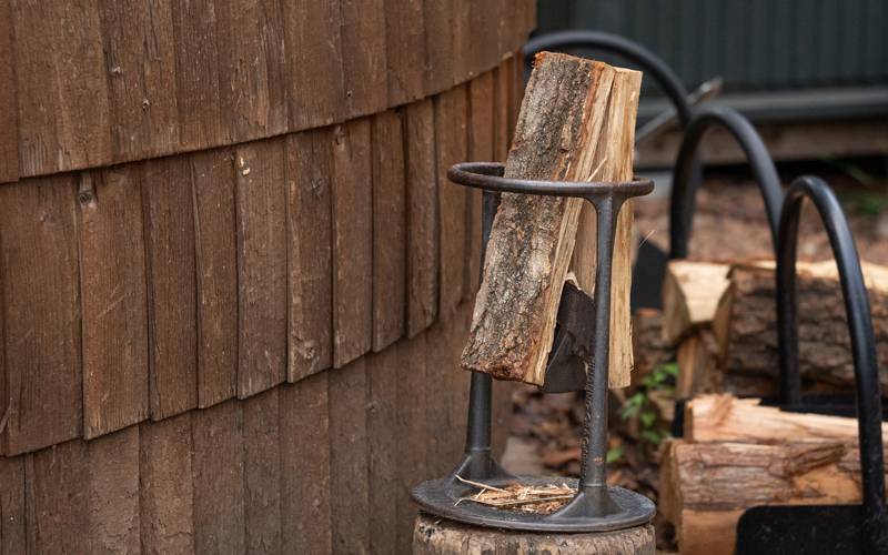 薪割り体験から焚き火