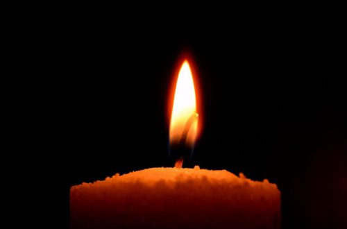 candle on black background